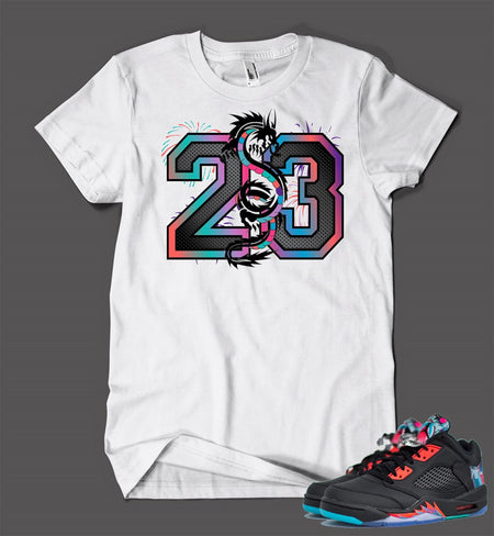 Long Sleeve Graphic T-Shirt To Match Retro Air Jordan 5 Low Chinese New Year Shoe
