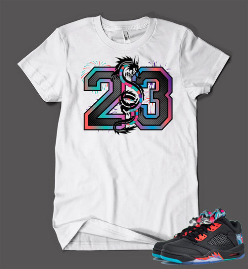 T Shirt To Match Retro Air Jordan 5 Shoe Chinese New Year Low Top - Just Sneaker Tees