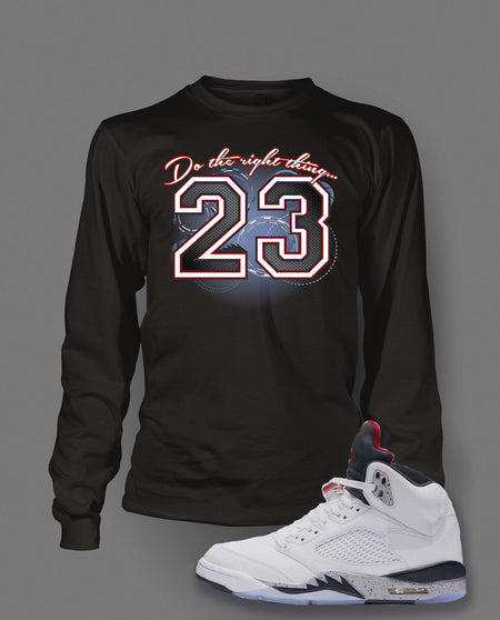 Long Sleeve Graphic T-Shirt To Match Retro Air Jordan 5 Low Chinese New Year Shoe