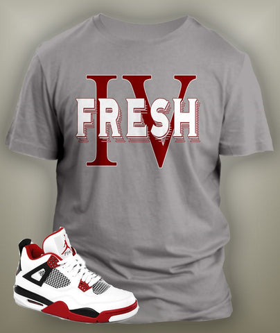 Gray T Shirt To Match Retro Air Jordan 4 Shoe
