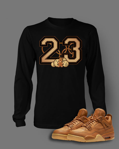 Long Sleeve Custom T-shirt To Match Retro Air Jordan 4 Ginger Golden Dollar - Just Sneaker Tees