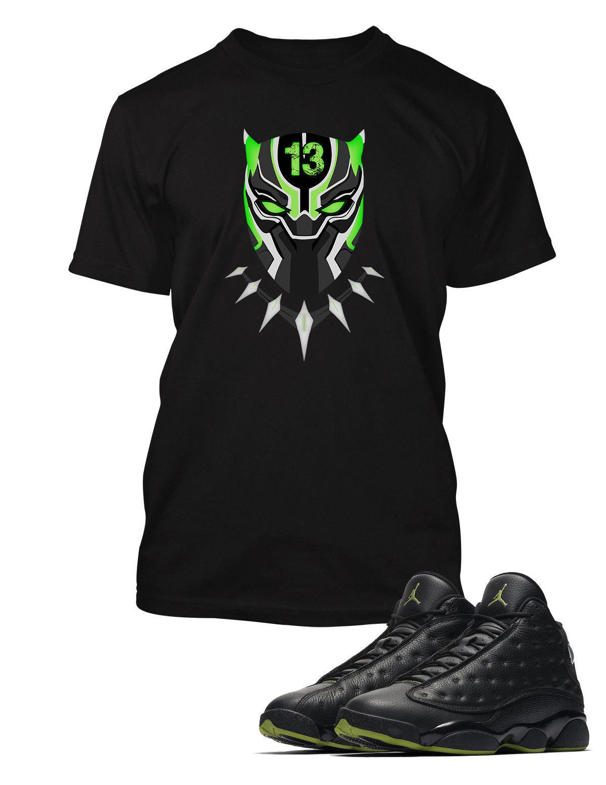 Panther Graphic T Shirt to Match Retro Air Jordan 13 High Altitude Shoe