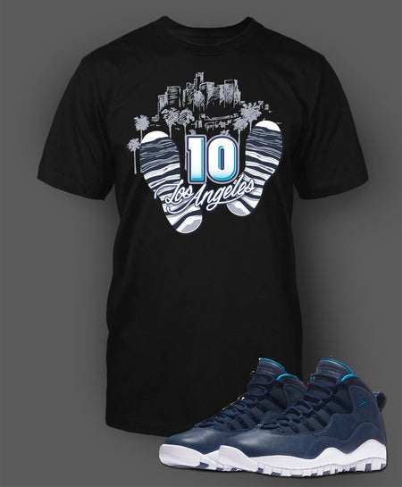 Black and White Drippin GG Graphic T Shirt to Match Air Jordan 10 Retro Shoe
