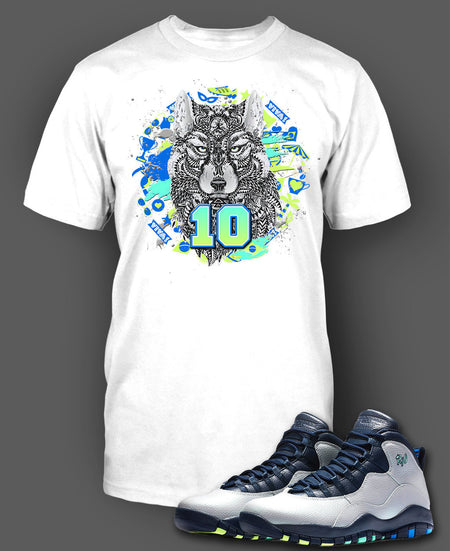 Drippin GG Graphic T Shirt to Match Air Jordan 10 Retro Gray Shoe