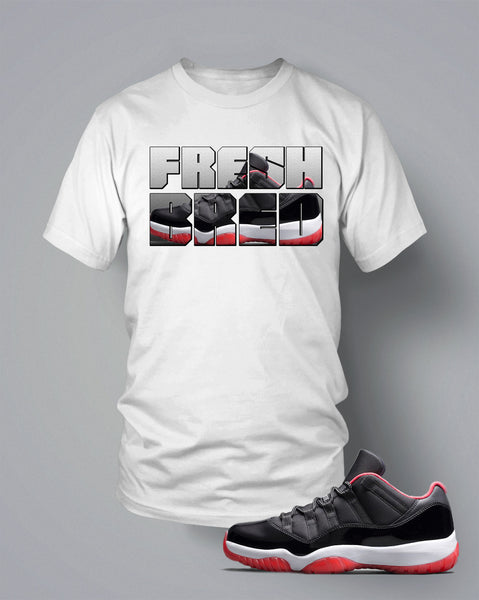 T Shirt To Match Retro Air Jordan 11 Low Top Shoe Glance At Fresh Bred - Just Sneaker Tees