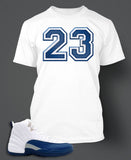T Shirt To Match Retro Air Jordan 12 French Blue Shoe