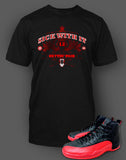 Custom T Shirt To Match Air Jordan 12 Flu Game Shoe - Just Sneaker Tees - 1