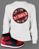 Long Sleeve Custom T-shirt To Match Retro Air Jordan 1 Banned Tee - Just Sneaker Tees - 2