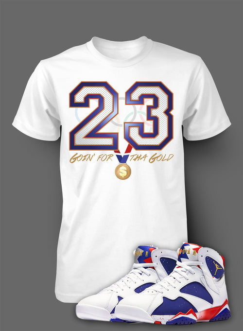 Custom T Shirt To Match Air Jordan 7 Olympic Shoe - Just Sneaker Tees - 2