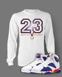 Long Sleeve Custom T-shirt To Match Retro Air Jordan 7 Olympic Shoe - Just Sneaker Tees - 2