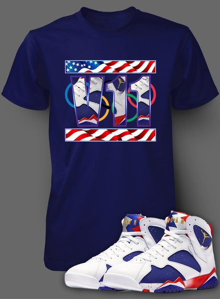 Custom T Shirt To Match Air Jordan 7 Olympic Shoe - Just Sneaker Tees - 1