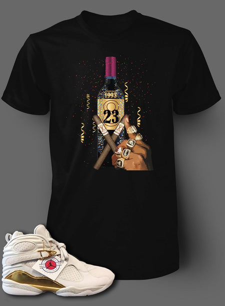 Graphic Wolf T Shirt to Match Retro Air Jordan 8 Cool Grey Shoe