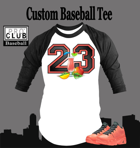 Baseball Graphic T Shirt To Match Retro Air Jordan 9 Anthracite Shoe