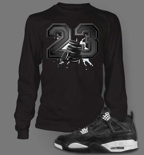 Long Sleeve Custom T-shirt To Match Retro Air Jordan 4 Oreo - Just Sneaker Tees - 1