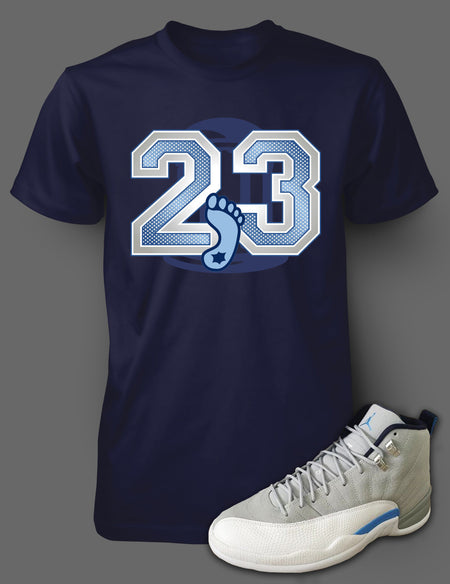 Ballers International Graphic T Shirt to Match Retro Air Jordan 12 Cool Grey Shoe