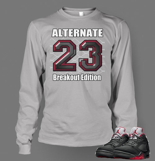 Long Sleeve Graphic Breakout T Shirt To Match Retro Air Jordan 5 Alternate Shoe