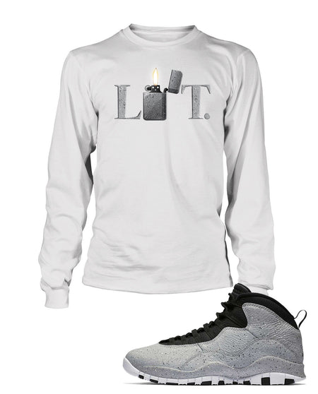 Drippin GG Graphic T Shirt to Match Air Jordan 10 Retro Gray Shoe
