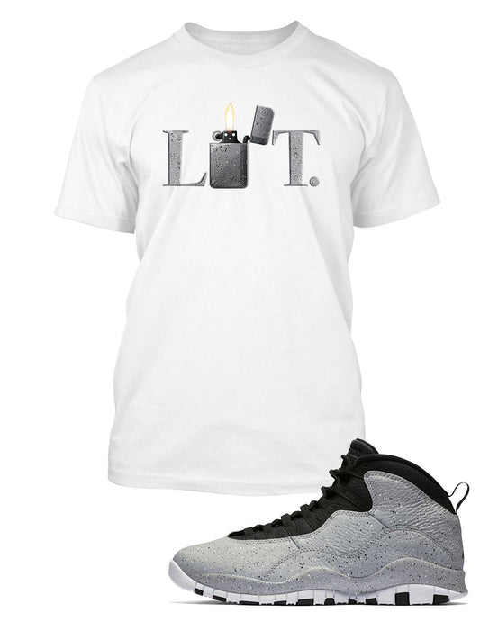 New Lit Graphic T Shirt to Match Air Jordan 10 Retro Light Smoke Shoe