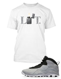 New Lit Graphic T Shirt to Match Air Jordan 10 Retro Light Smoke Shoe