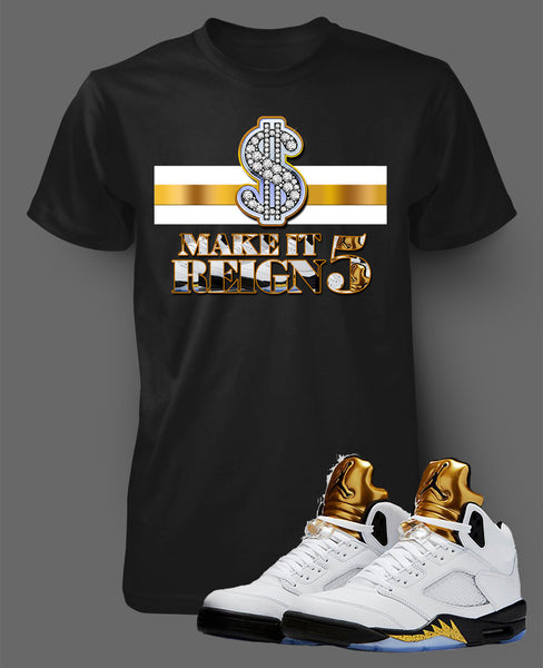 Custom T Shirt To Match Air Jordan 5 Olympics Shoe - Just Sneaker Tees - 2