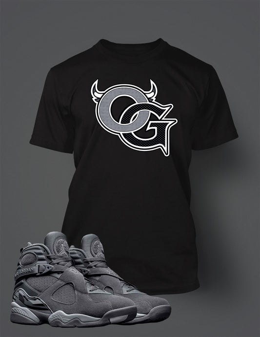 Graphic OG T Shirt to Match Retro Air Jordan 8 Cool Grey Shoe