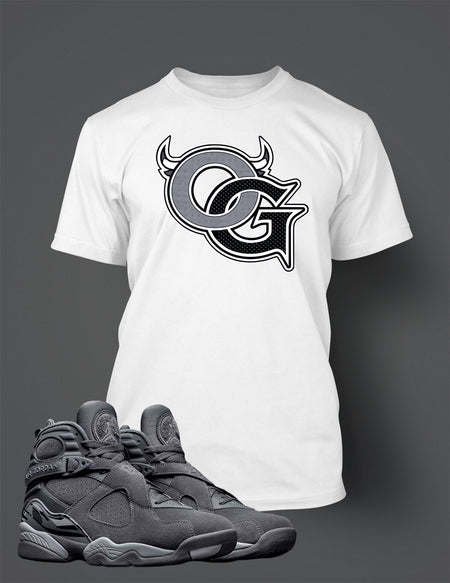 Graphic Wolf T Shirt to Match Retro Air Jordan 8 Cool Grey Shoe