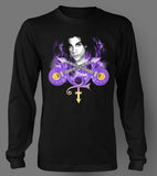 Long Sleeve Prince Vintage 80s Purple Rain Retro Rock Guitar Tour Band Tee - Just Sneaker Tees - 2