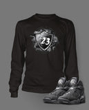 Long Sleeve T Shirt To Match Retro Air Jordan 8 Chrome Shoe - Just Sneaker Tees - 1