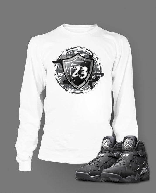 Long Sleeve T Shirt To Match Retro Air Jordan 8 Chrome Shoe - Just Sneaker Tees - 2