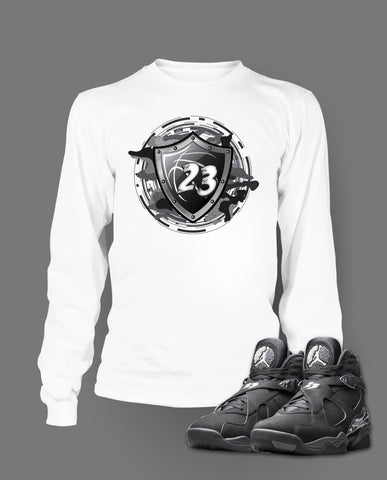 Long Sleeve T Shirt To Match Retro Air Jordan 8 Chrome Shoe - Just Sneaker Tees - 2