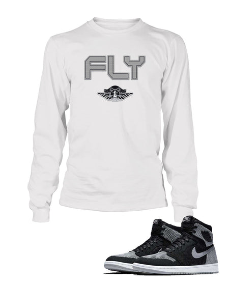 23, Fly One Graphic T Shirt to Match Retro Air Jordan 1 High Shoe