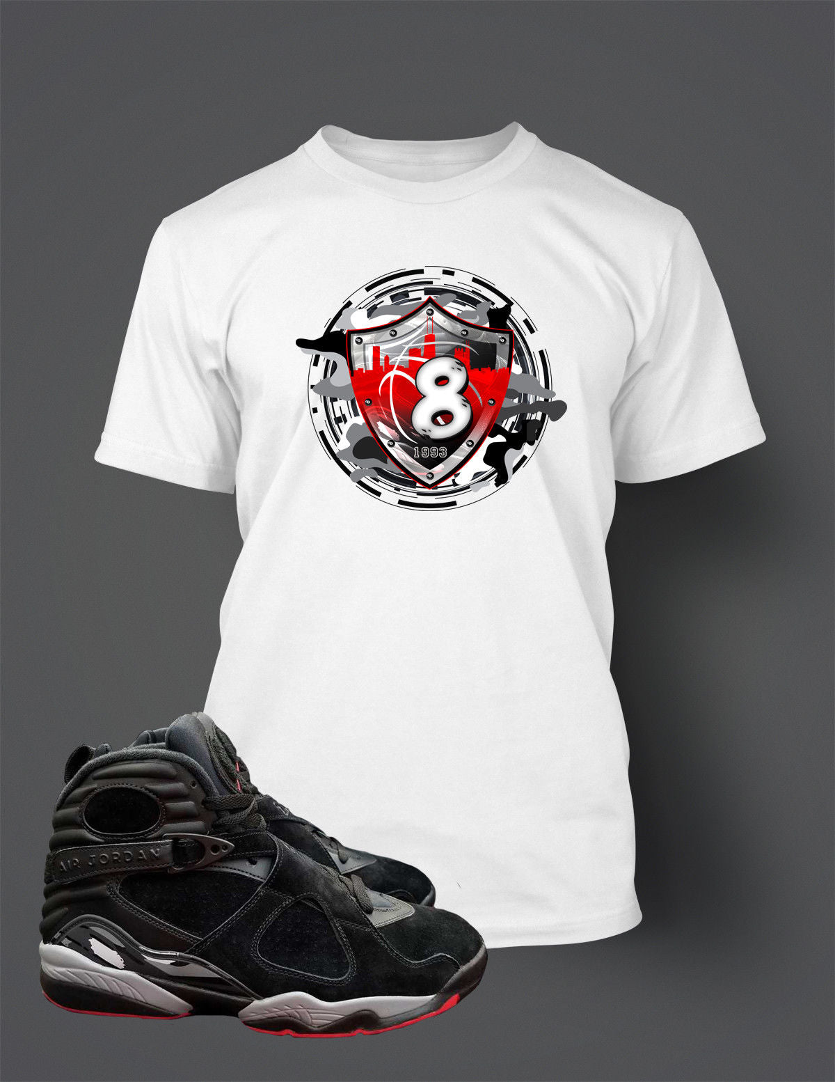 T Shirt to Match Retro Air Jordan 8 Alternate Bred Shoe