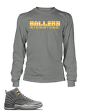 Ballers Graphic T Shirt to Match Retro Air Jordan 12 Cool Grey Shoe
