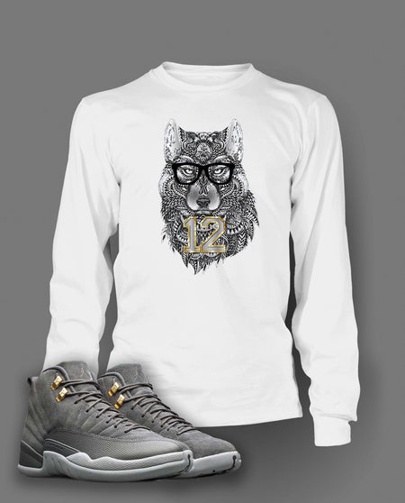 Ladies Bella T Shirt To Match Retro Air Jordan 12 Wolf Grey Shoe