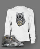 Graphic Wolf T Shirt To Match Retro Air Jordan 12 Cool Grey Shoe