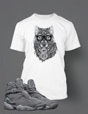 Graphic Wolf T Shirt to Match Retro Air Jordan 8 Cool Grey Shoe