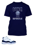 Shoe Collector University T Shirt to Match Retro Air Jordan 11 UNC Shoe