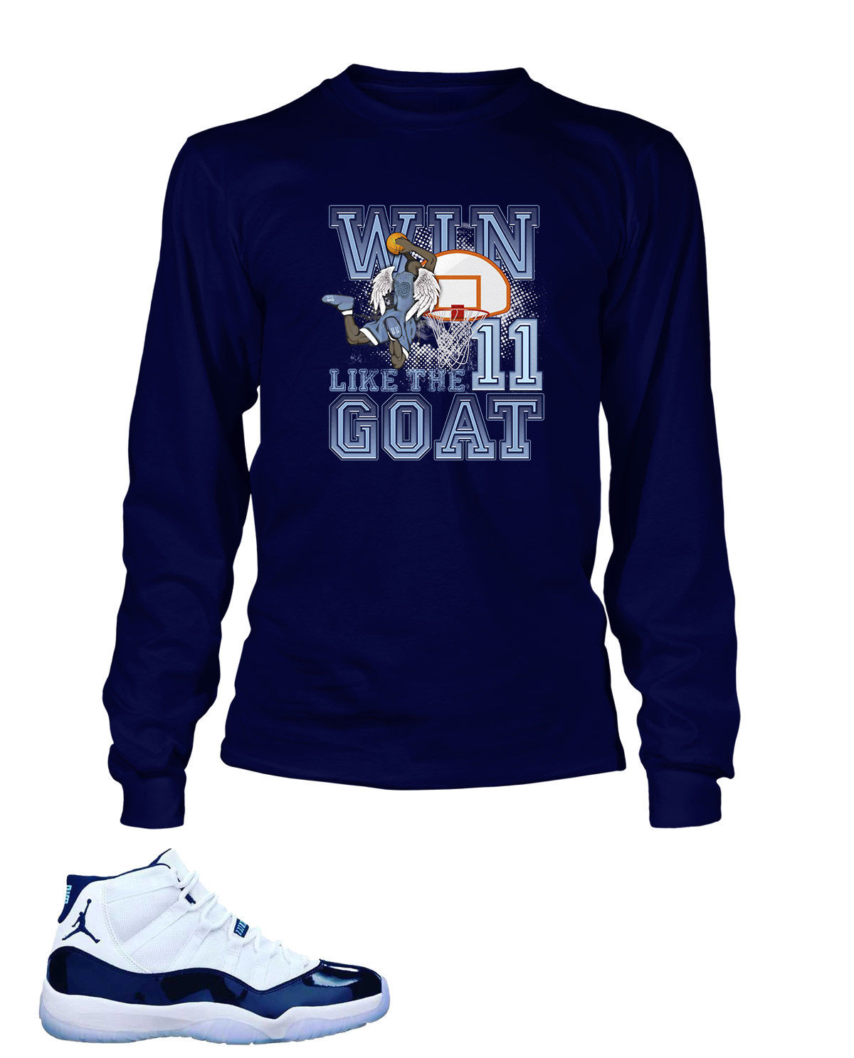 New Win Like a Goat Graphic T Shirt to Match Retro Air Jordan 11 Shoe