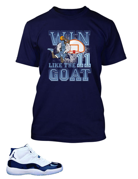 New Win Like a Goat Graphic T Shirt to Match Retro Air Jordan 11 Shoe
