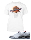 No Contest Graphic T Shirt to Match Retro Air Jordan 3 Black Cement Shoe