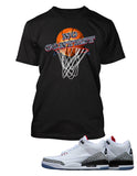 No Contest Graphic T Shirt to Match Retro Air Jordan 3 Black Cement Shoe