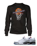 No Contest Graphic T Shirt to Match Retro Air Jordan 3 Black Cement Shoe