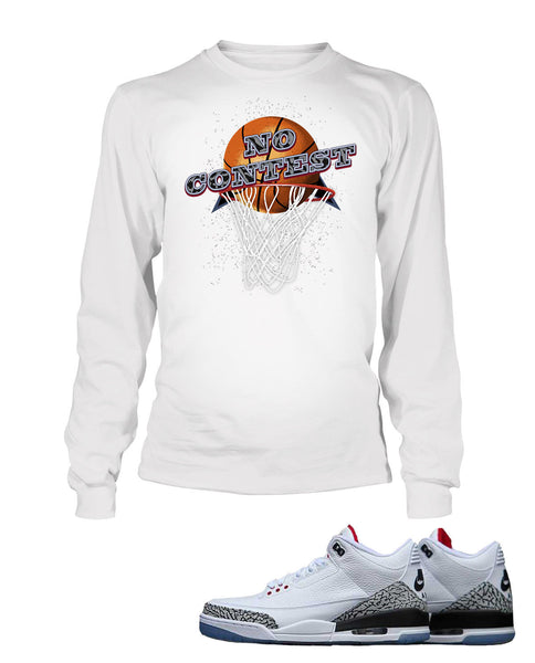 No Contest Graphic T Shirt to Match Retro Air Jordan 3 Black Cement Shoe