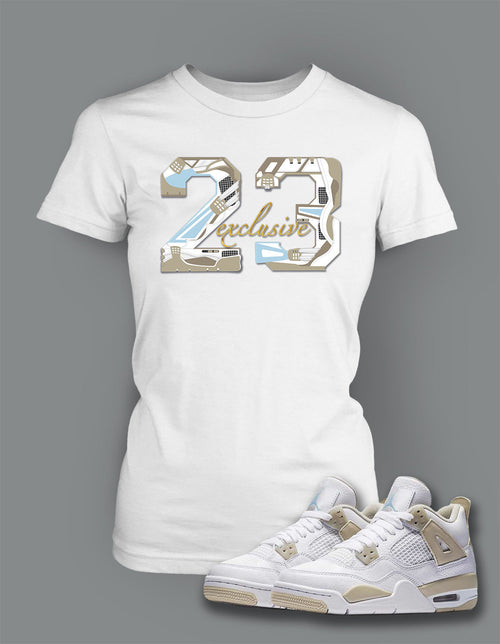 Ladies Bella T Shirt To Match Retro Air Jordan 4 Linen Shoe