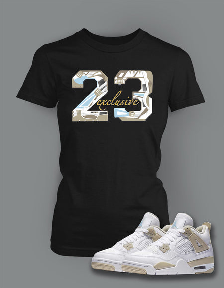 Ladies Bella T Shirt To Match Retro Air Jordan 5 Black Metallic Shoe