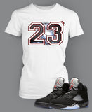 Ladies Bella T Shirt To Match Retro Air Jordan 5 Black Metallic Shoe