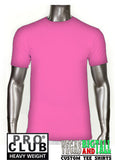 PRO CLUB Short Sleeve  HEAVYWEIGHT Premium T Shirt Pink