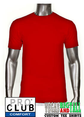 Red Pro Club Short Sleeve  Heavyweight Premium T Shirt