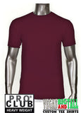 PRO CLUB Short Sleeve  HEAVYWEIGHT Premium T Shirt Burgandy