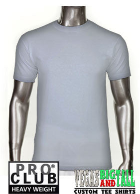PRO CLUB Short Sleeve  HEAVYWEIGHT Premium T Shirt Heather Grey